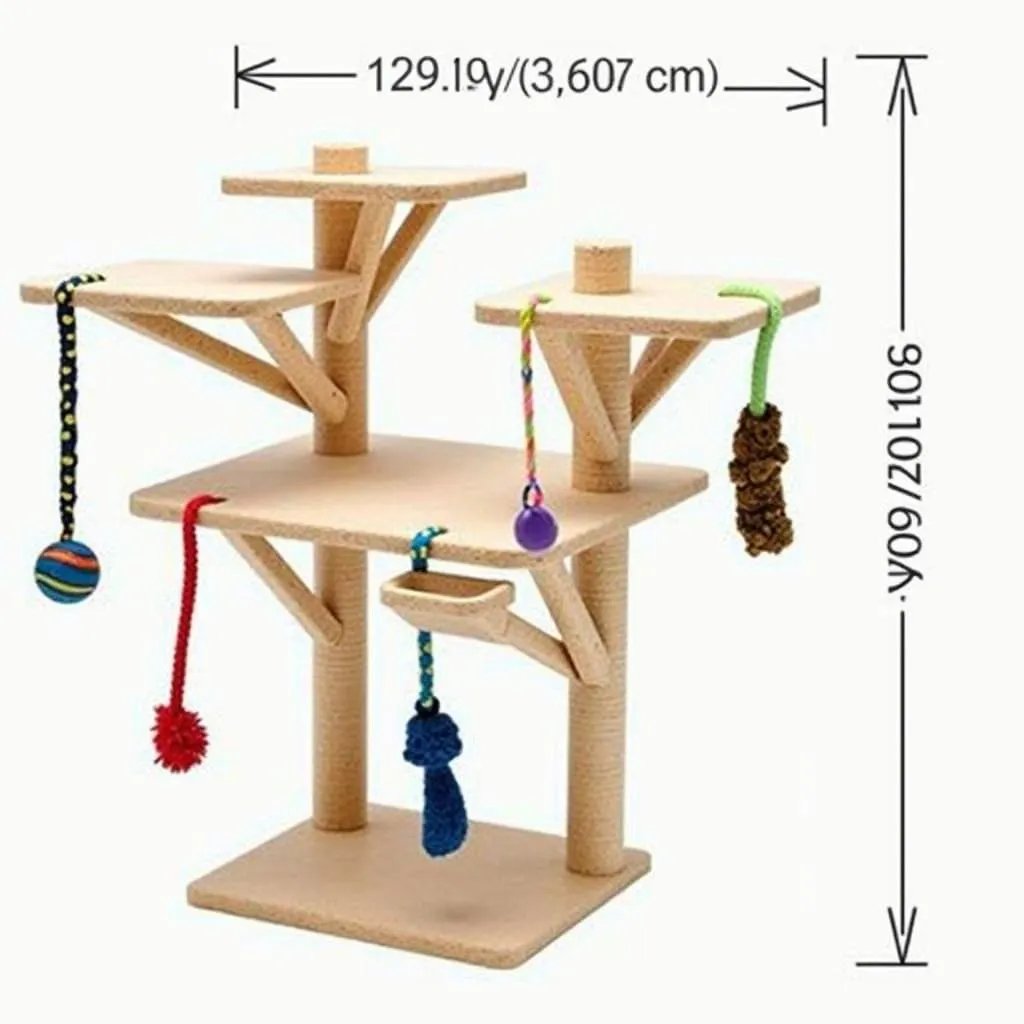 Dog Toy Tree with Hanging Rope Toys