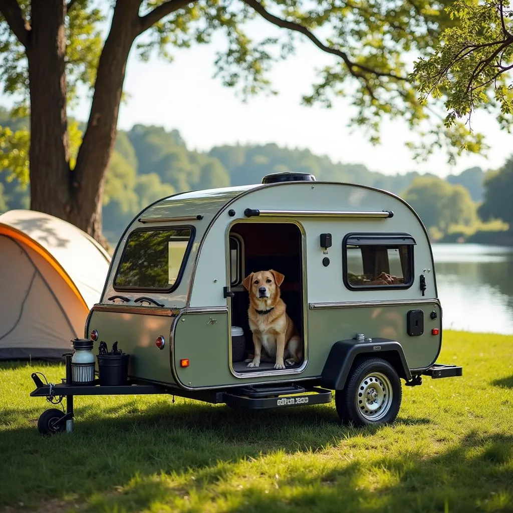 Dog transport trailer for camping