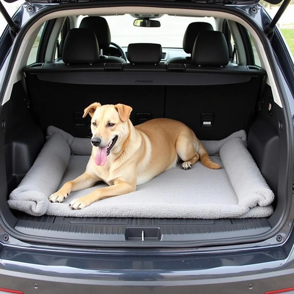 Dog trunk bed in car