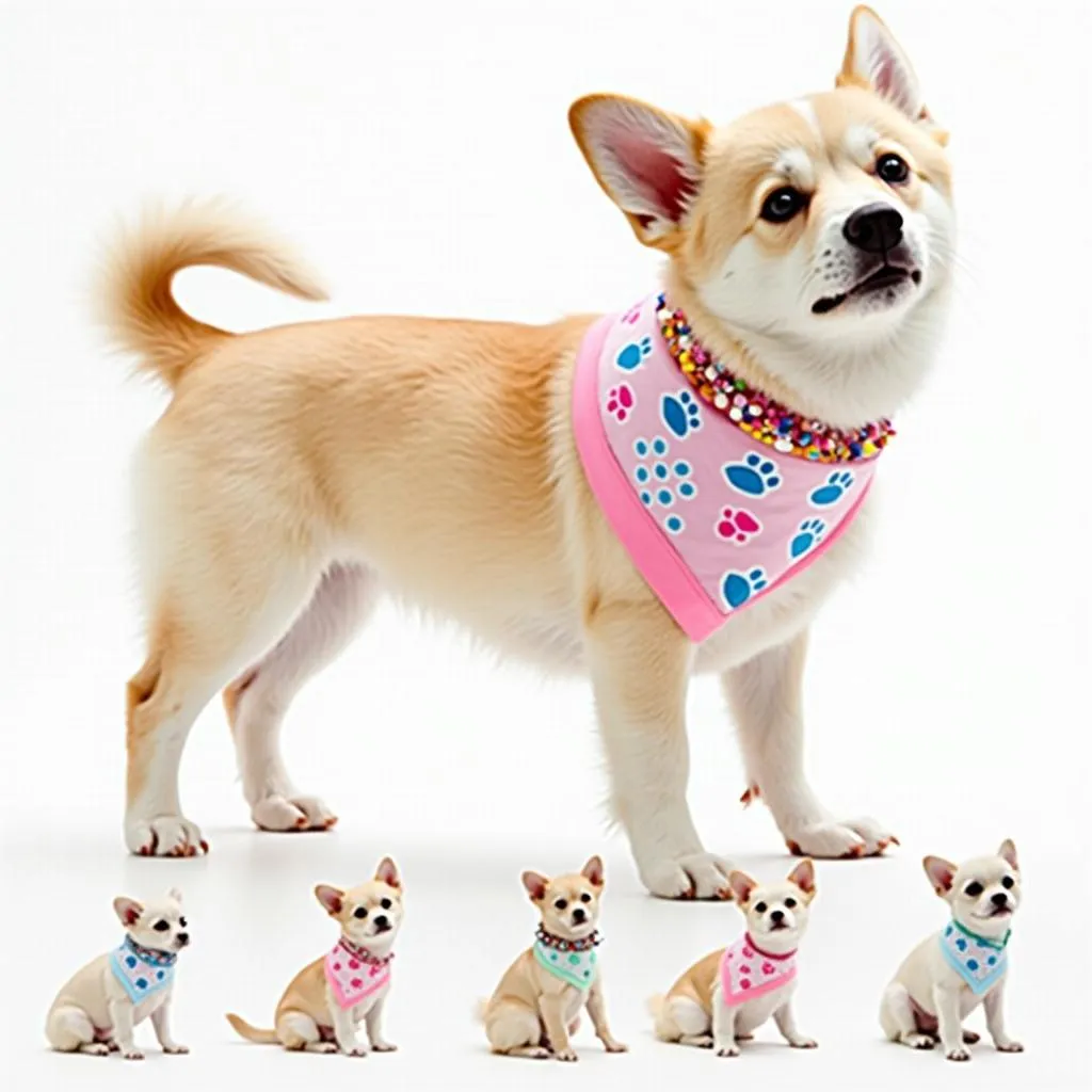 Dog Valentine Bandana with Playful Paw Prints