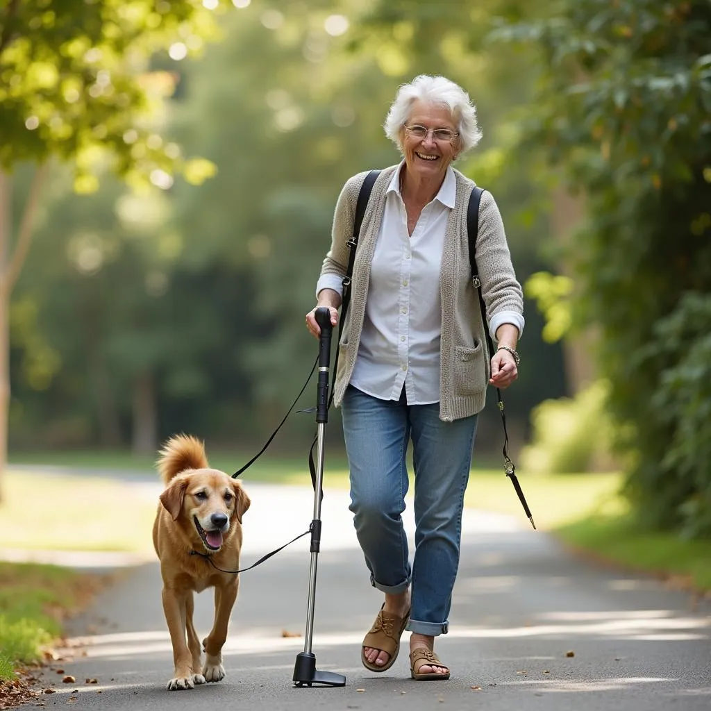 dog walking cane for seniors