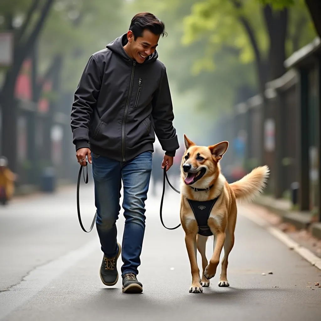 Dog walking mission in Hanoi