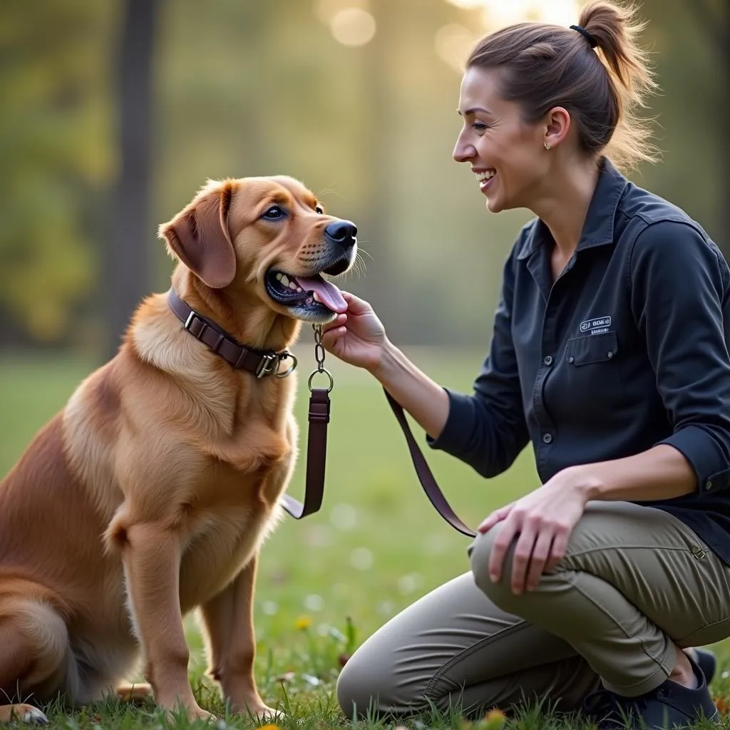 Dog Owner Training Session with a Trainer