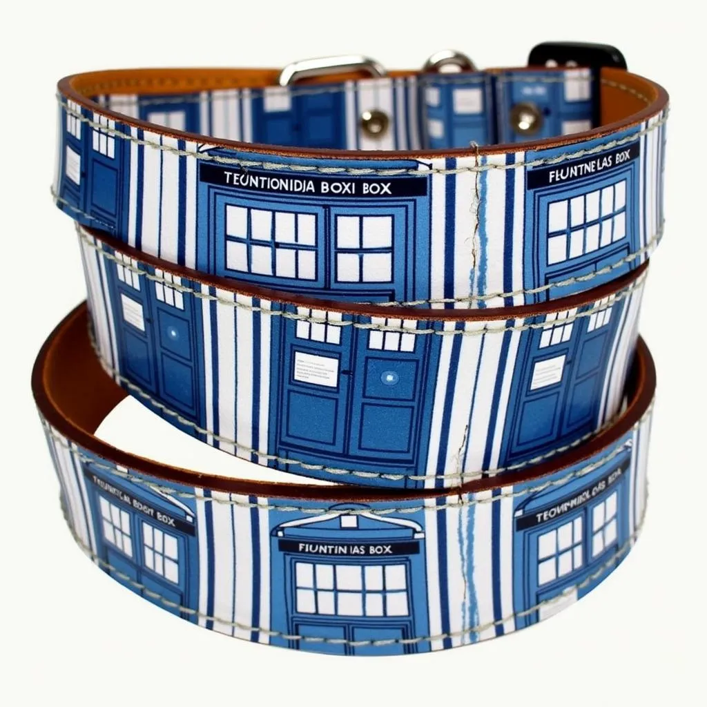 Tardis-themed dog collar