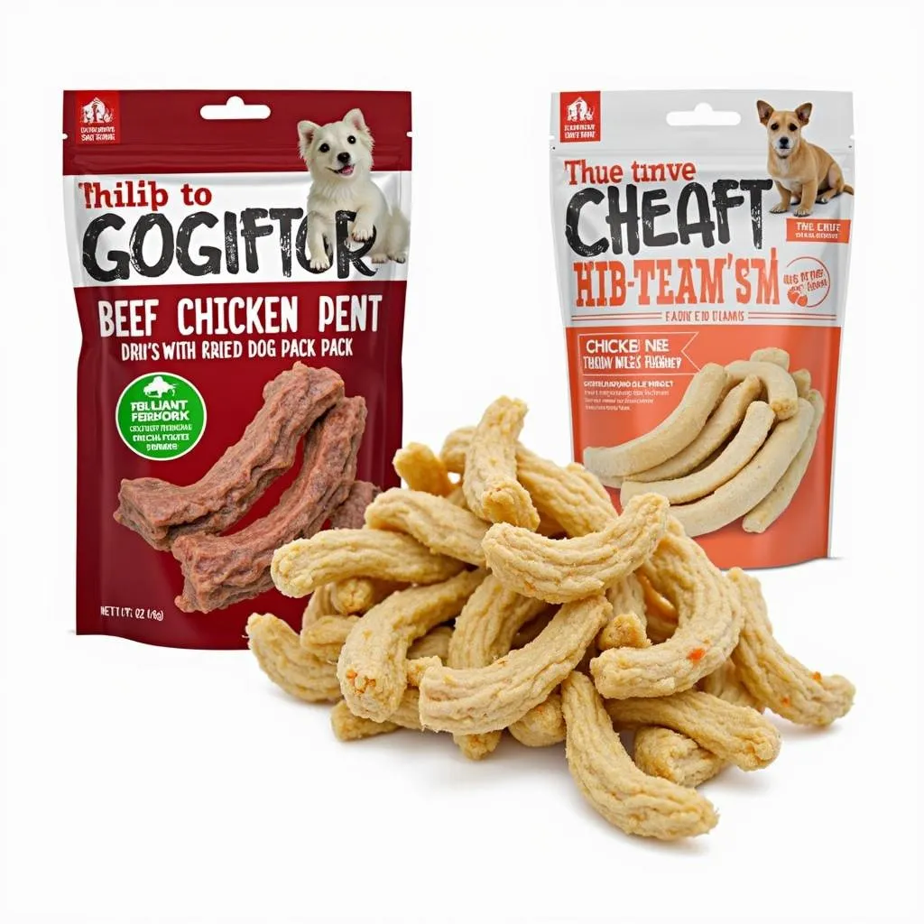 Variety pack of dried meat dog treats