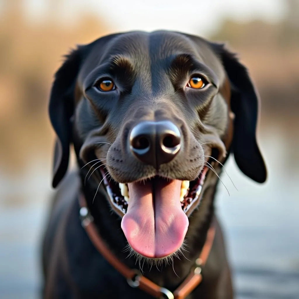 A trained duck dog enjoying the field