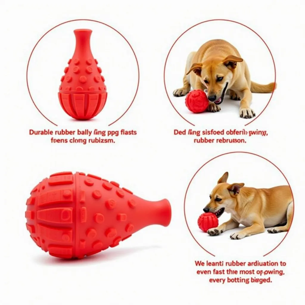 Durable Red Ball Dog Toy for Aggressive Chewers