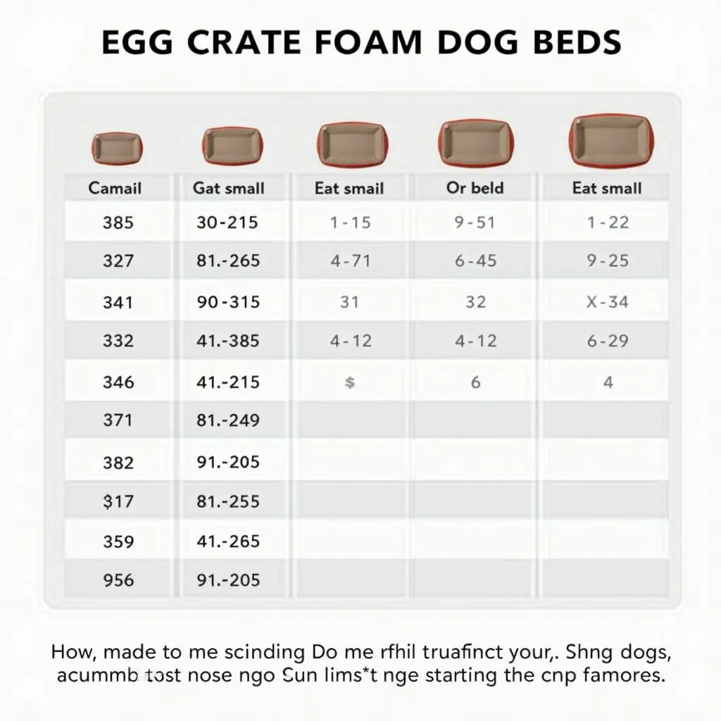 Egg Crate Foam Dog Bed Size Chart