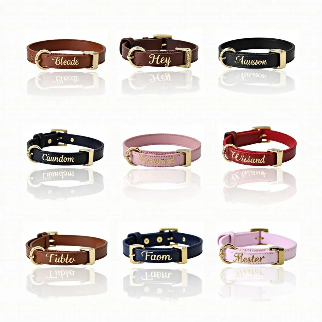 Engravable Dog Collar with Different Names and Styles