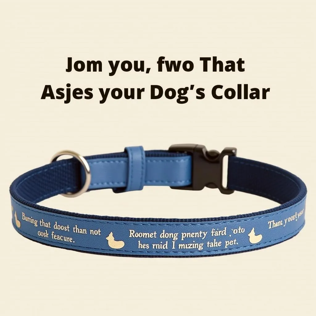 Engravable Dog Collar with a Personalized Message