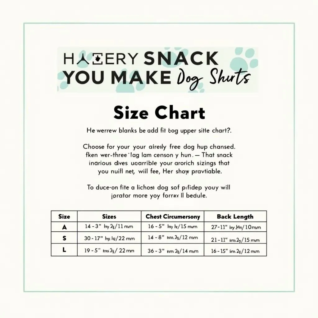 Dog Clothing Size Chart: Every Snack You Make Dog Shirts