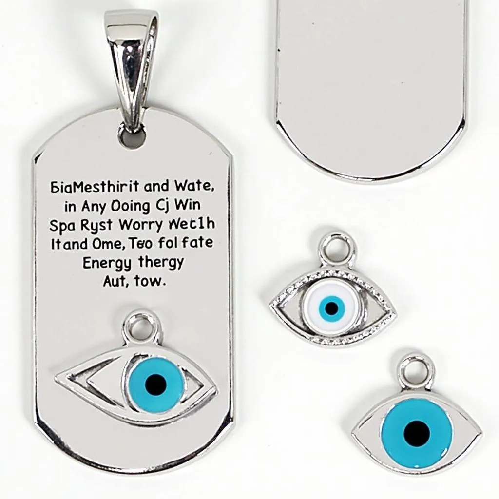 Dog tags featuring the evil eye design