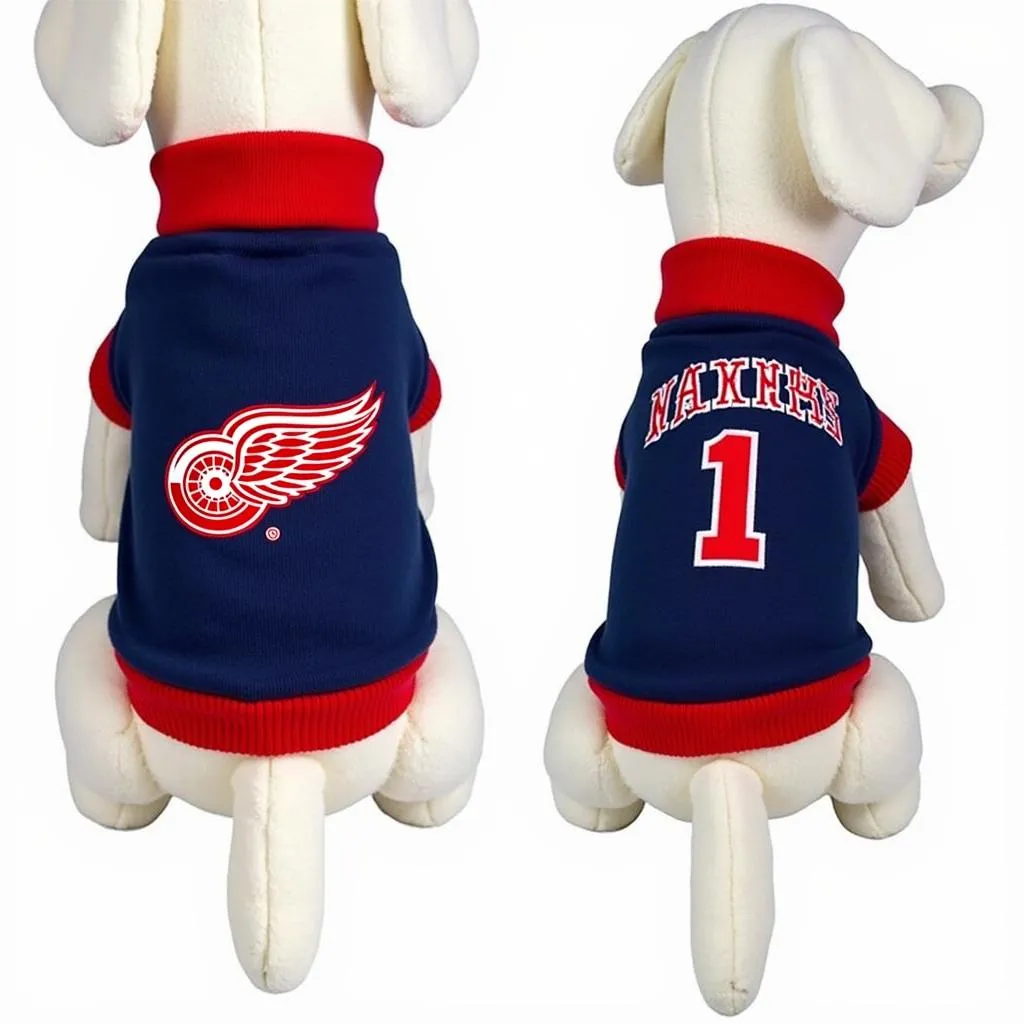 Fleece Detroit Red Wings Dog Sweater for Large Dogs