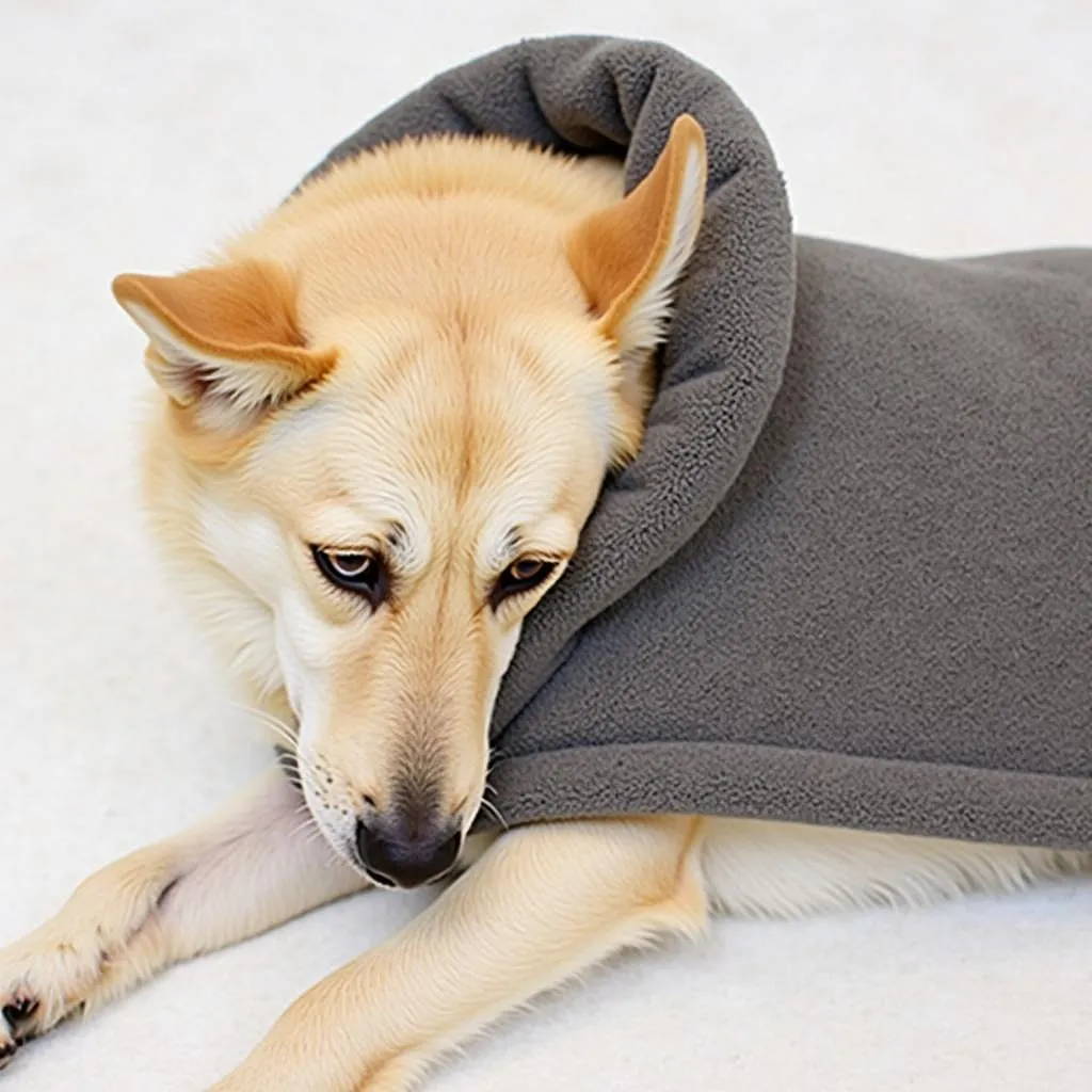 Warm fleece dog body wrap for cold weather