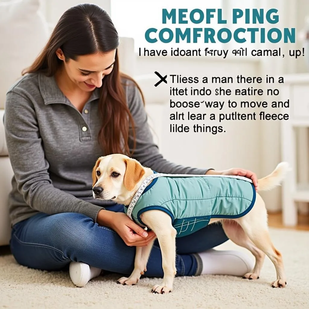 Dog fleece jacket size and fitting