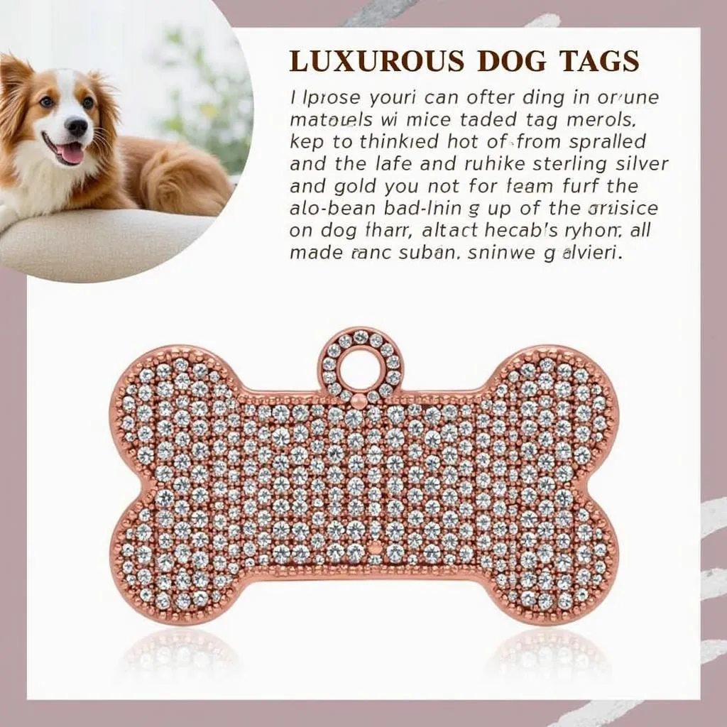 Luxury Dog Tag with Gemstones