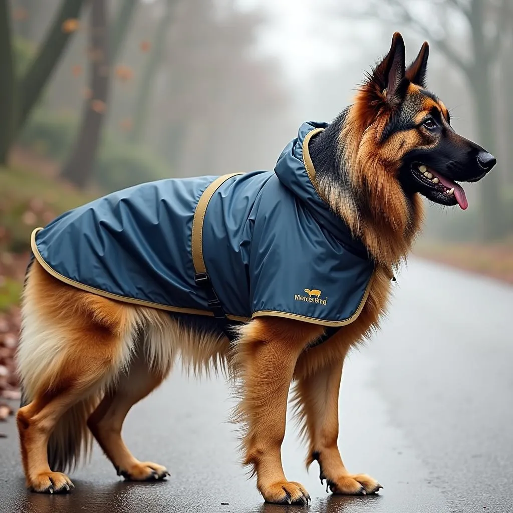 German Shepherd Raincoat for Wet Weather