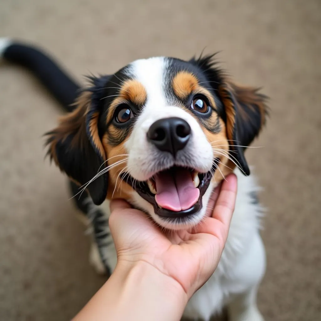 Dog Giving Head - Happy and Excited