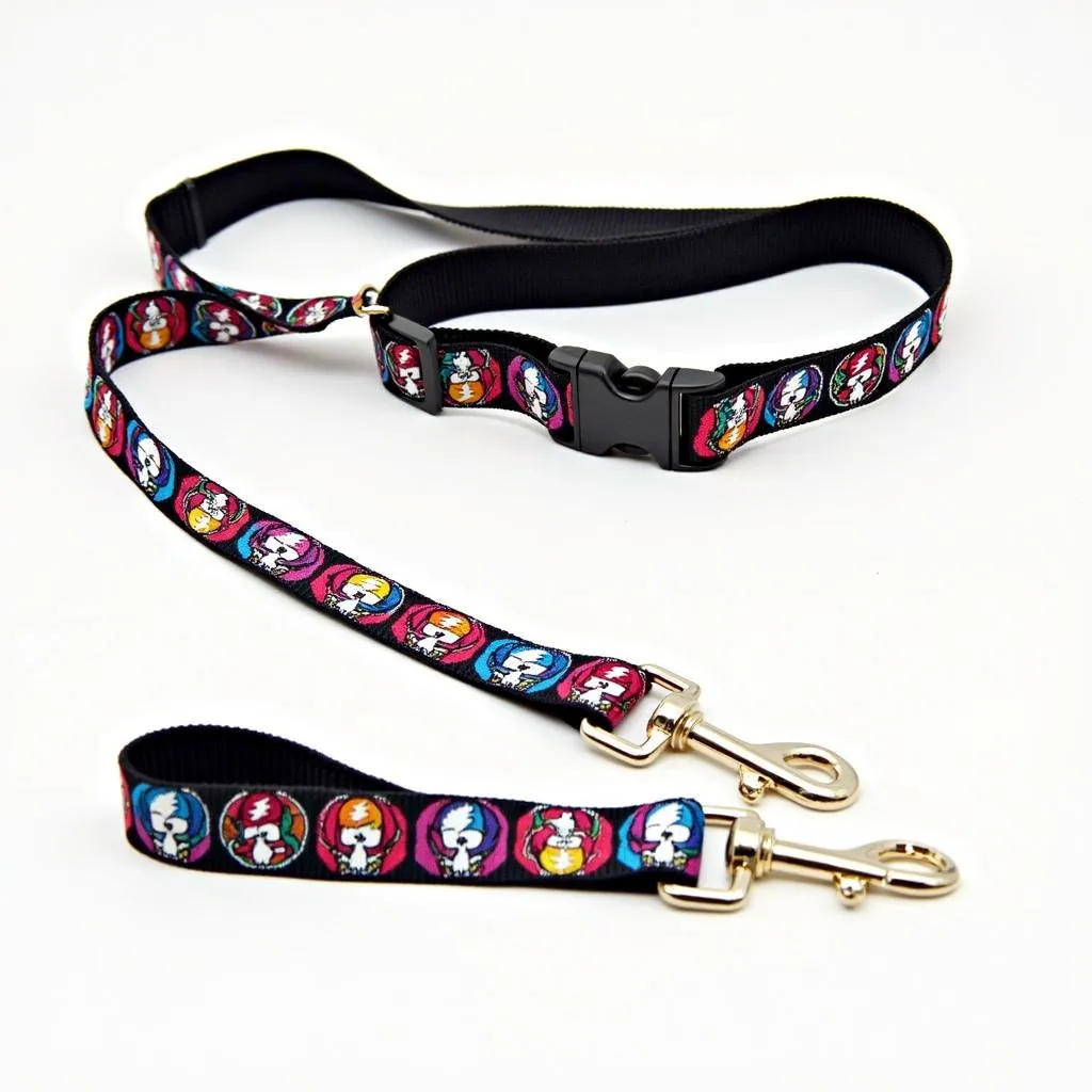 Grateful Dead Dog Collar and Leash Set