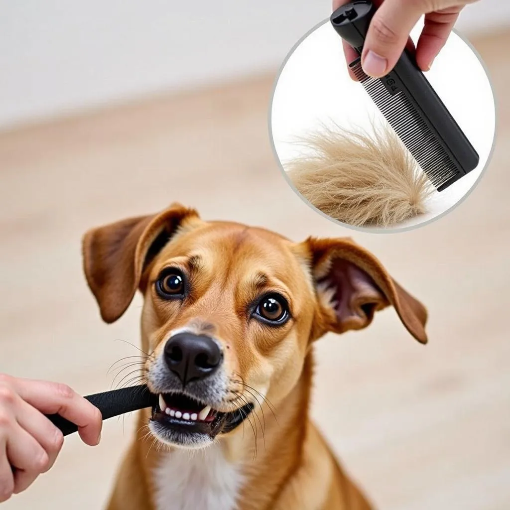 Dog grooming comb to remove loose hair and prevent shedding