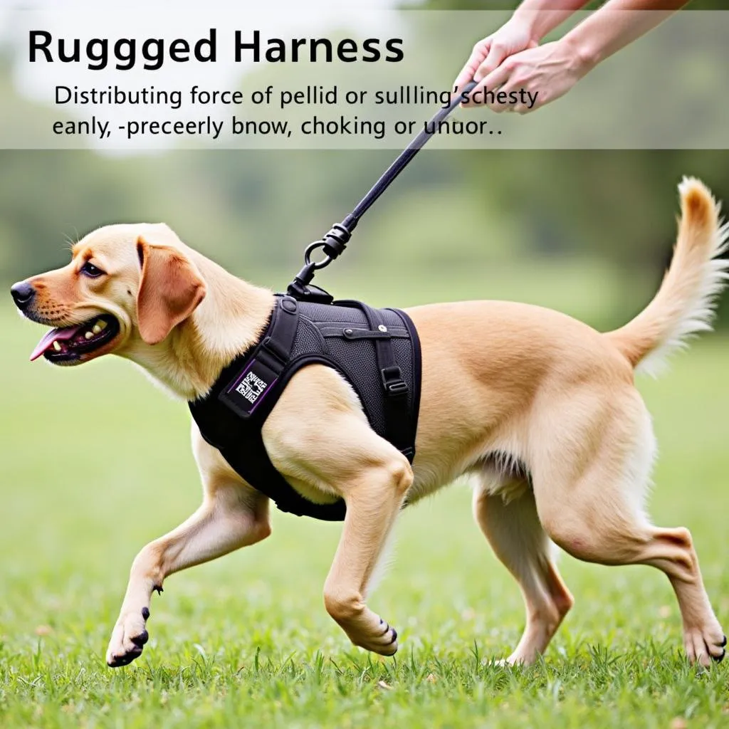 H-back rugged dog harness for active pups