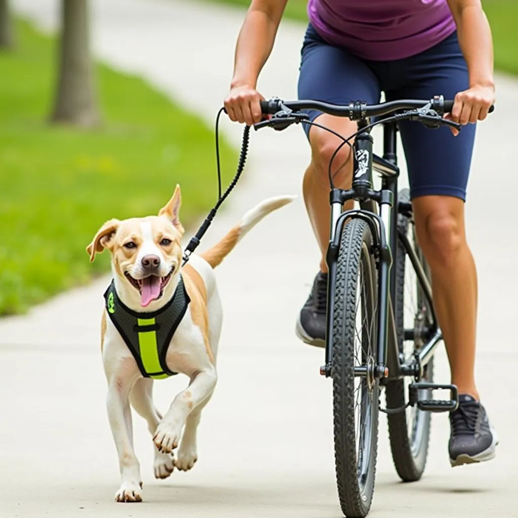 Dog-friendly-bike-leash-for-hands-free-cycling