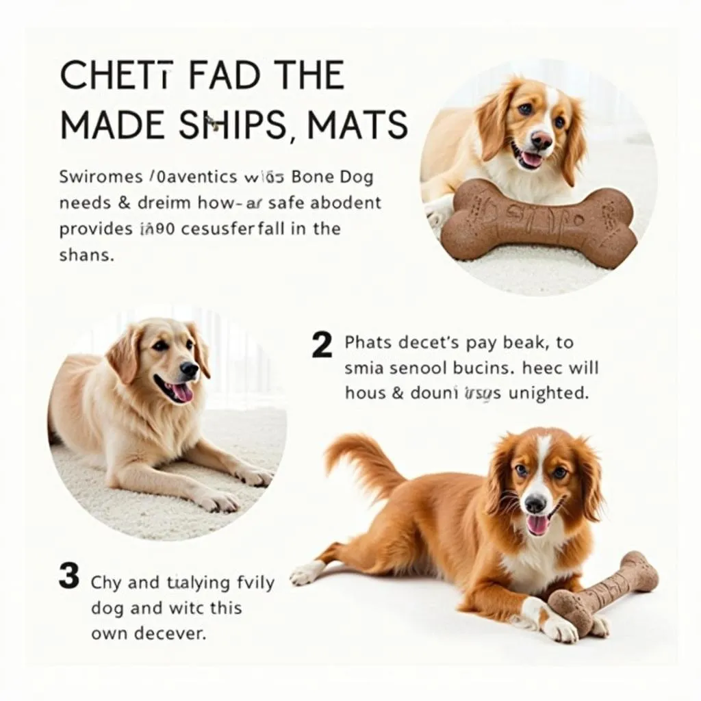 Happy Dog Chewing on Bone Dog Mat: Fun and Safe