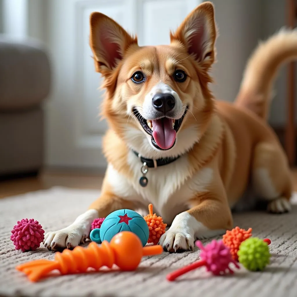 dog-playing-with-toys-from-ute-dog-box