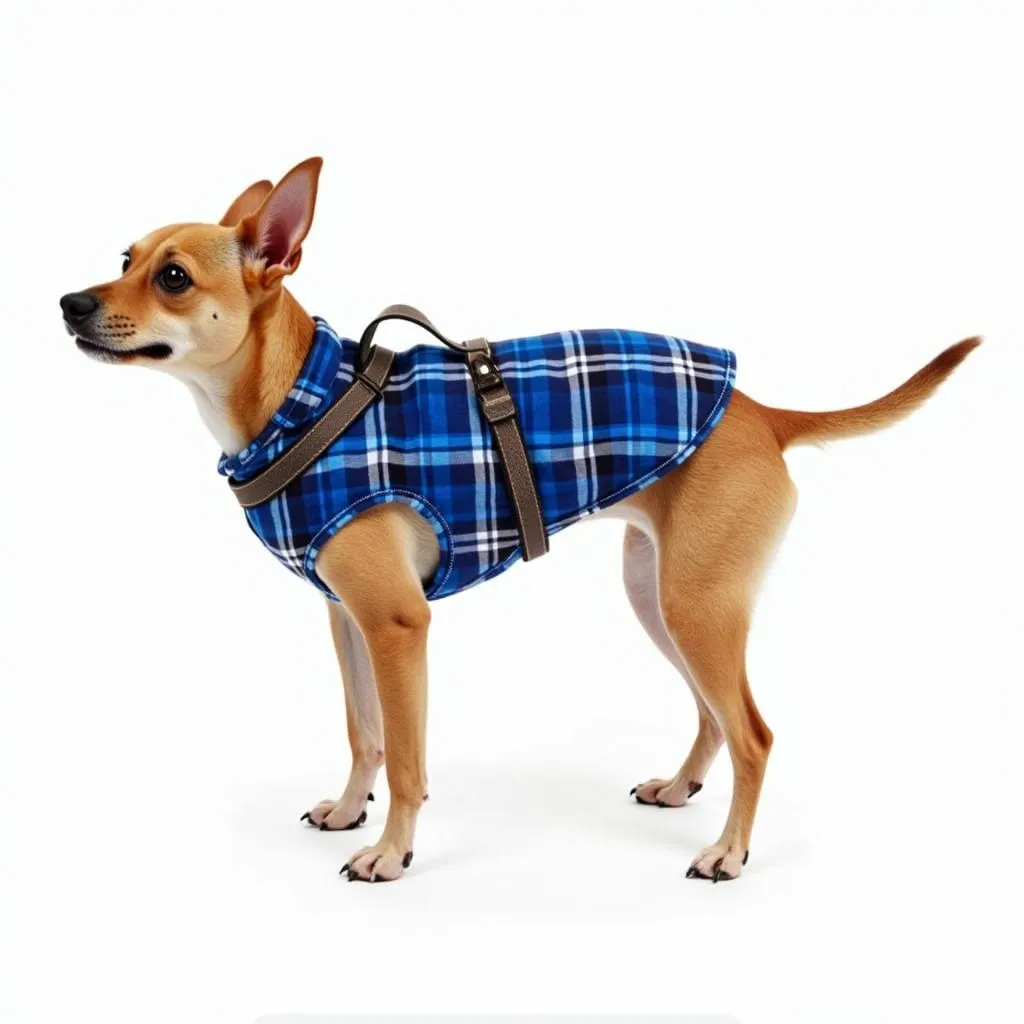 Cute Blue Plaid Harness Dress for Small Dogs