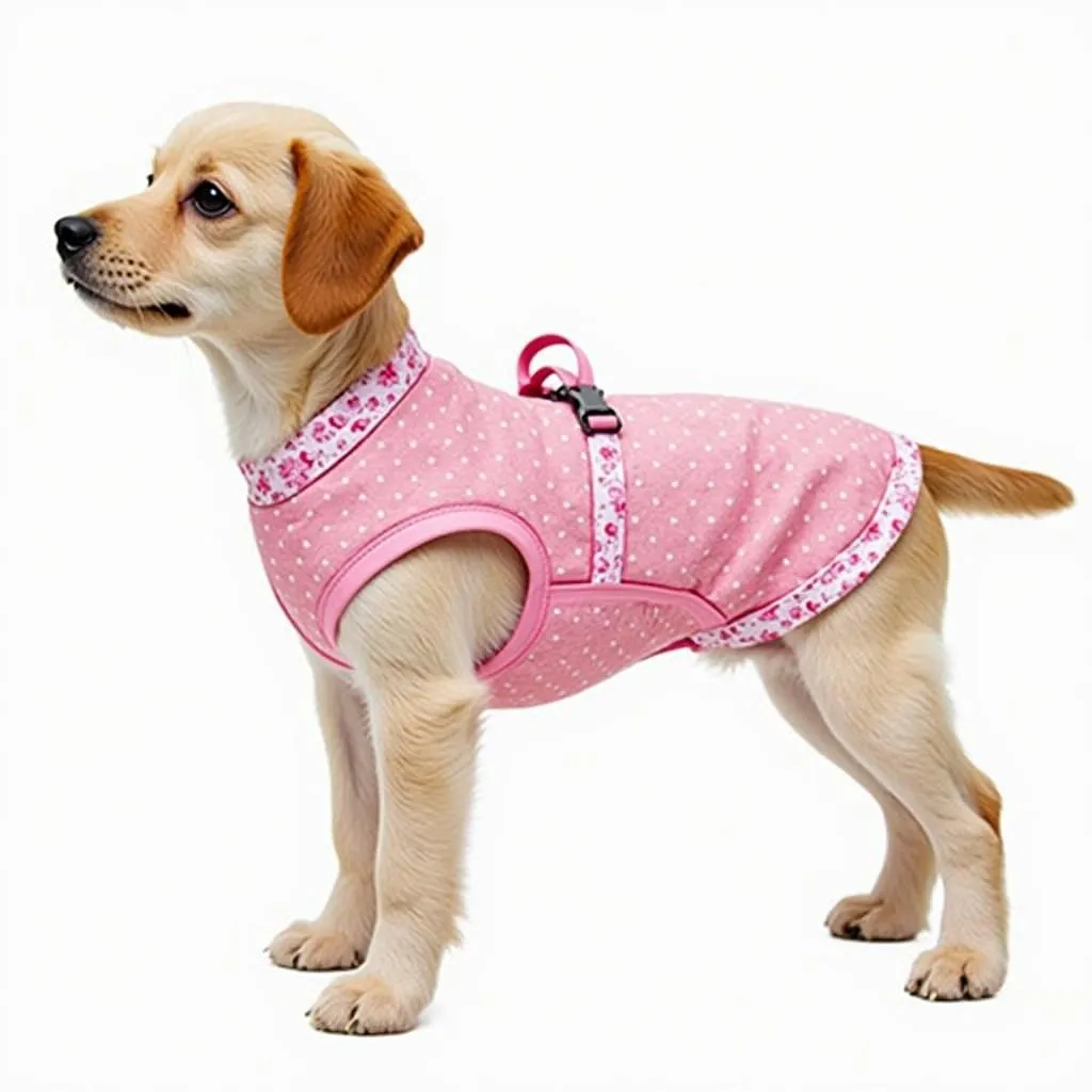 Stylish Pink Floral Harness Dress for Dogs