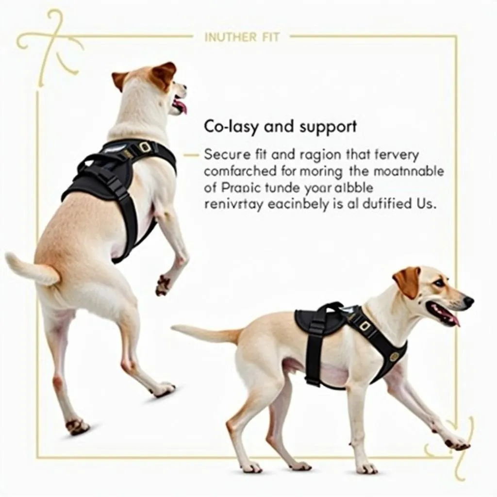 Dog harness with rear leg support providing comfort and safety