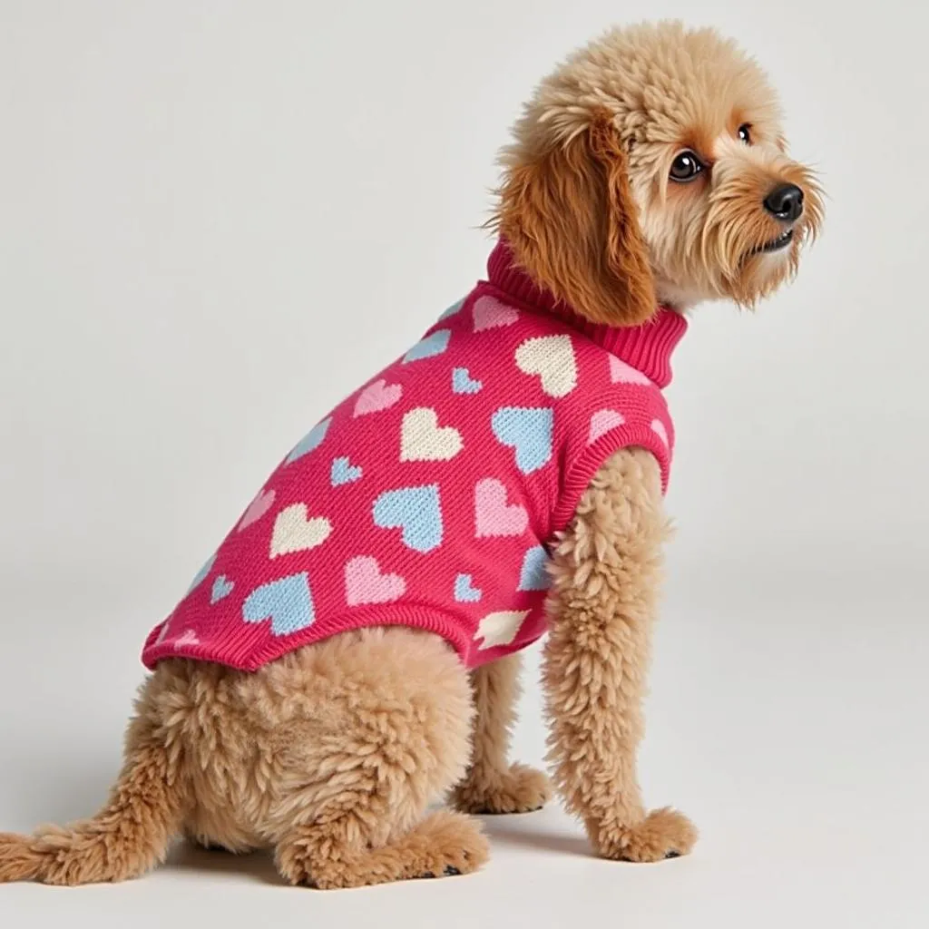 Dog heart sweaters in various colors and designs