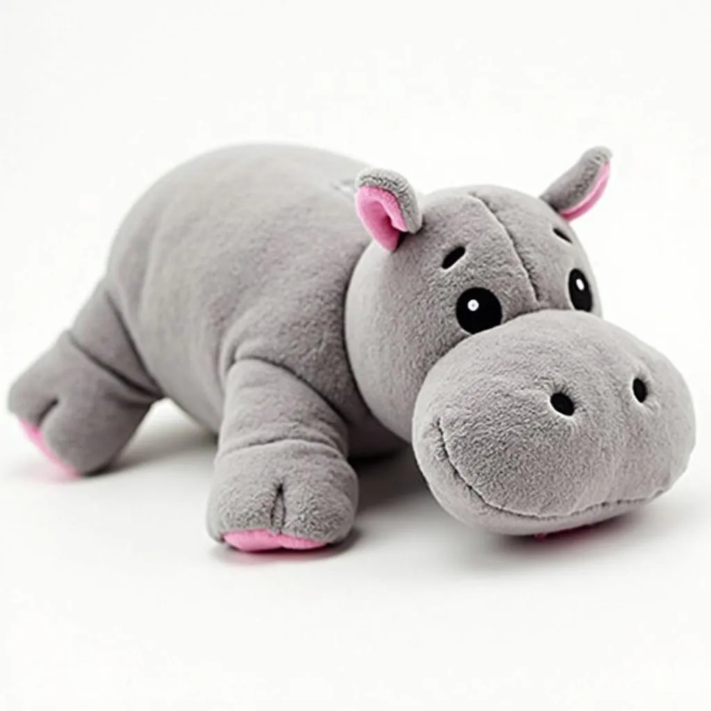 Plush Hippo Dog Toy with Squeaker