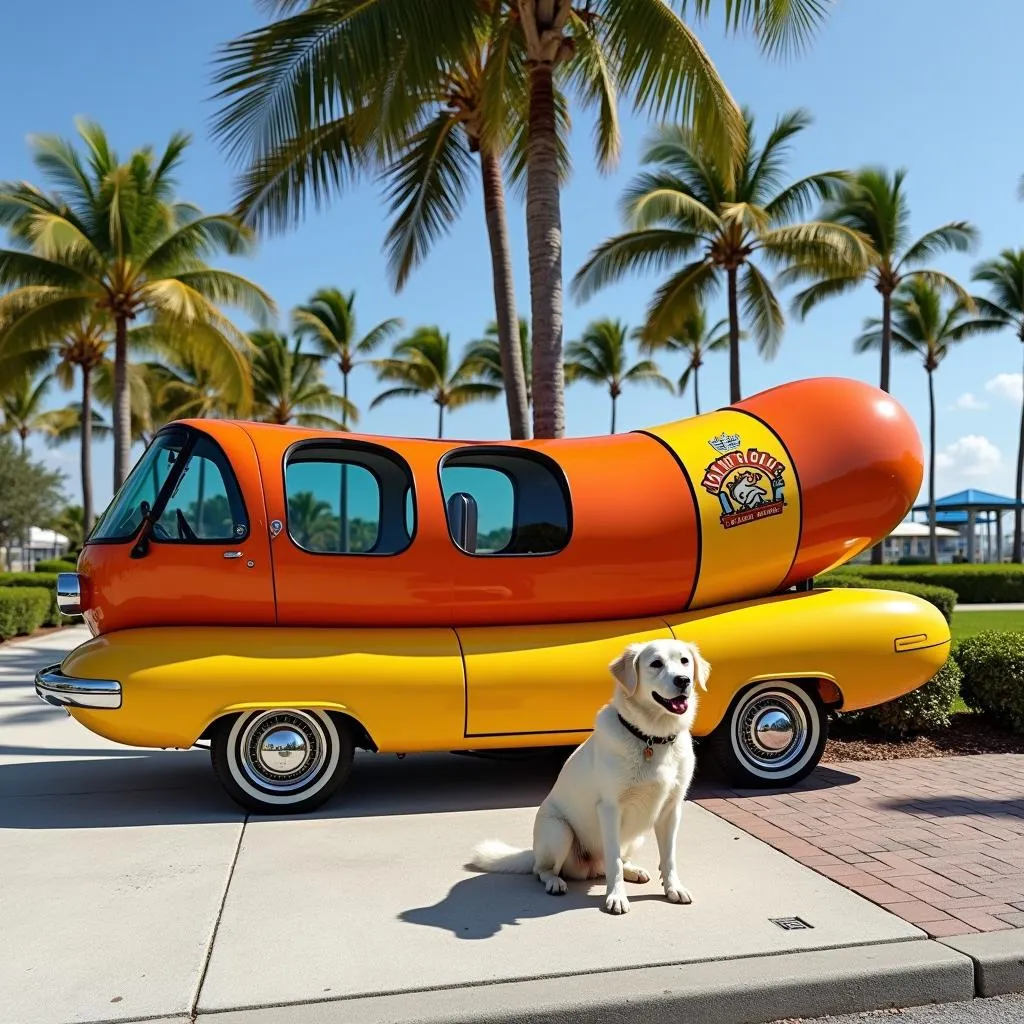 Hot dog bike and dogs in Naples, Florida