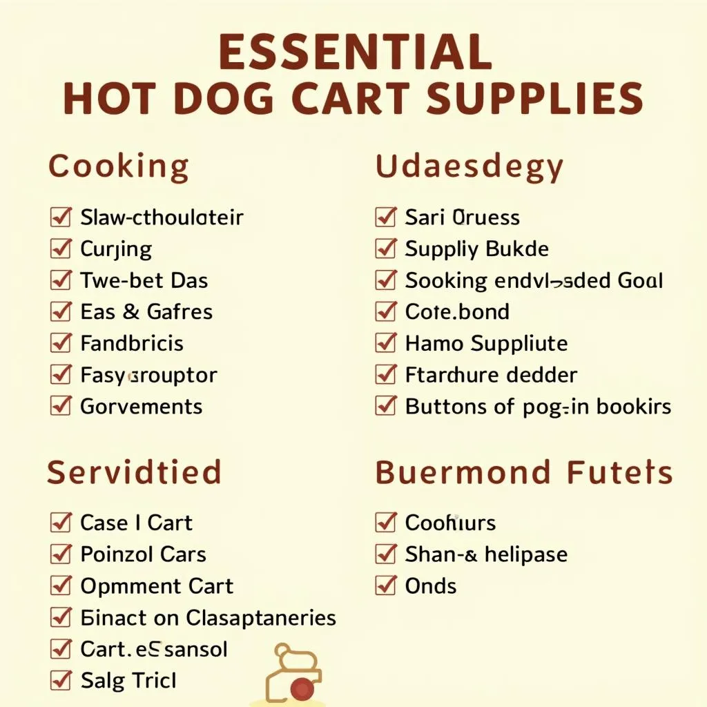 Hot Dog Cart Supplies Checklist