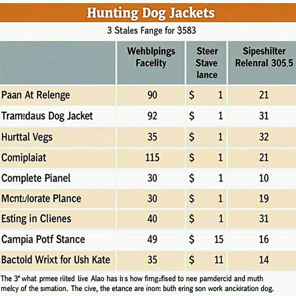 Hunting dog jackets price range