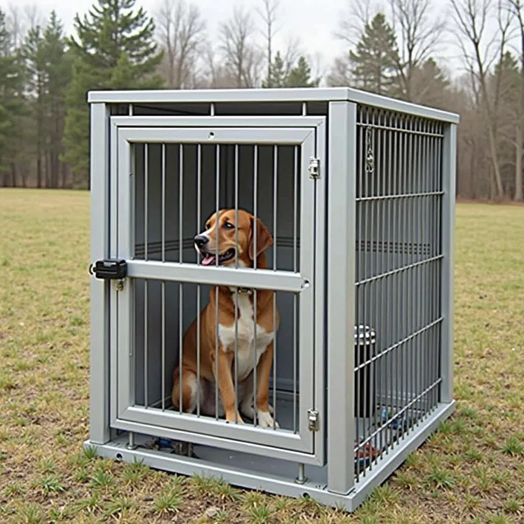 Aluminum dog kennel for hunting dogs