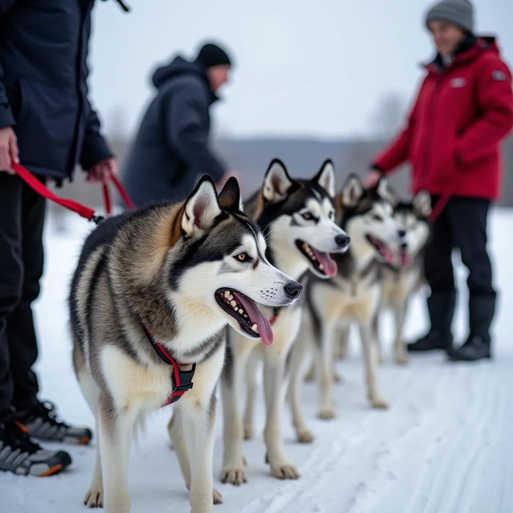 Husky dog sledding culture