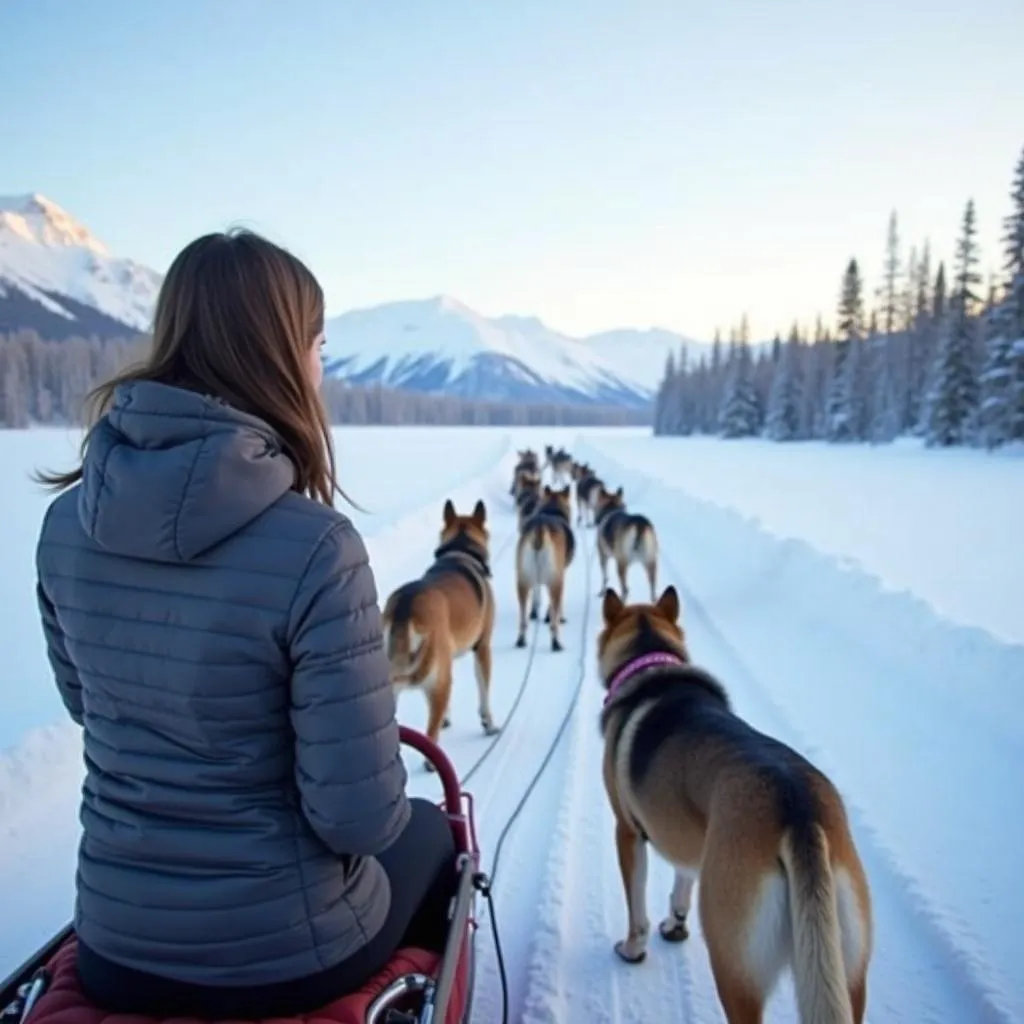 Husky sledding nature connection