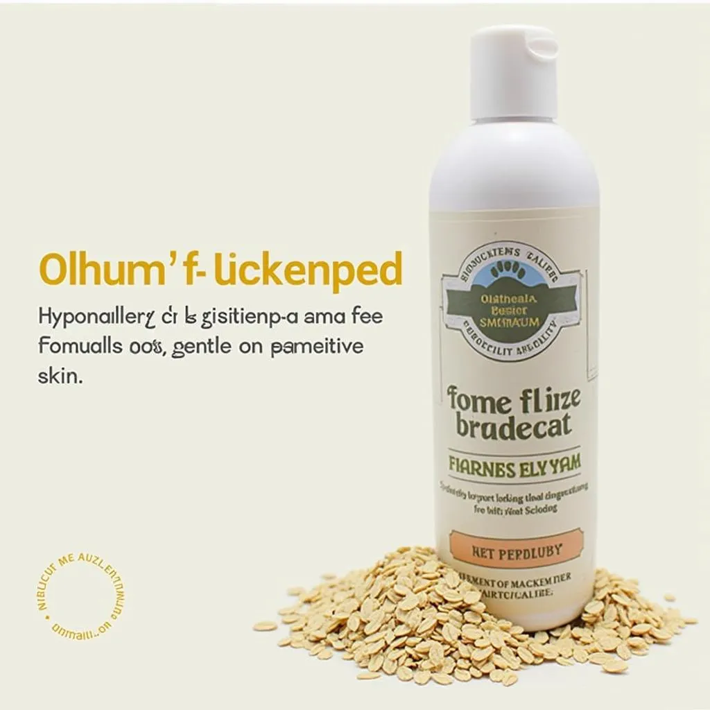 Hypoallergenic dog shampoo for seborrheic dermatitis with oatmeal