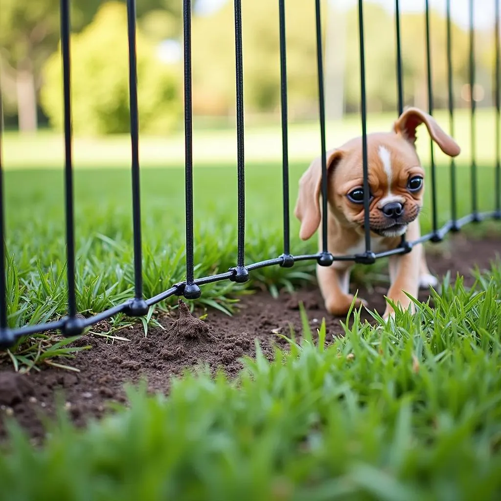 In-ground dog deterrent fence