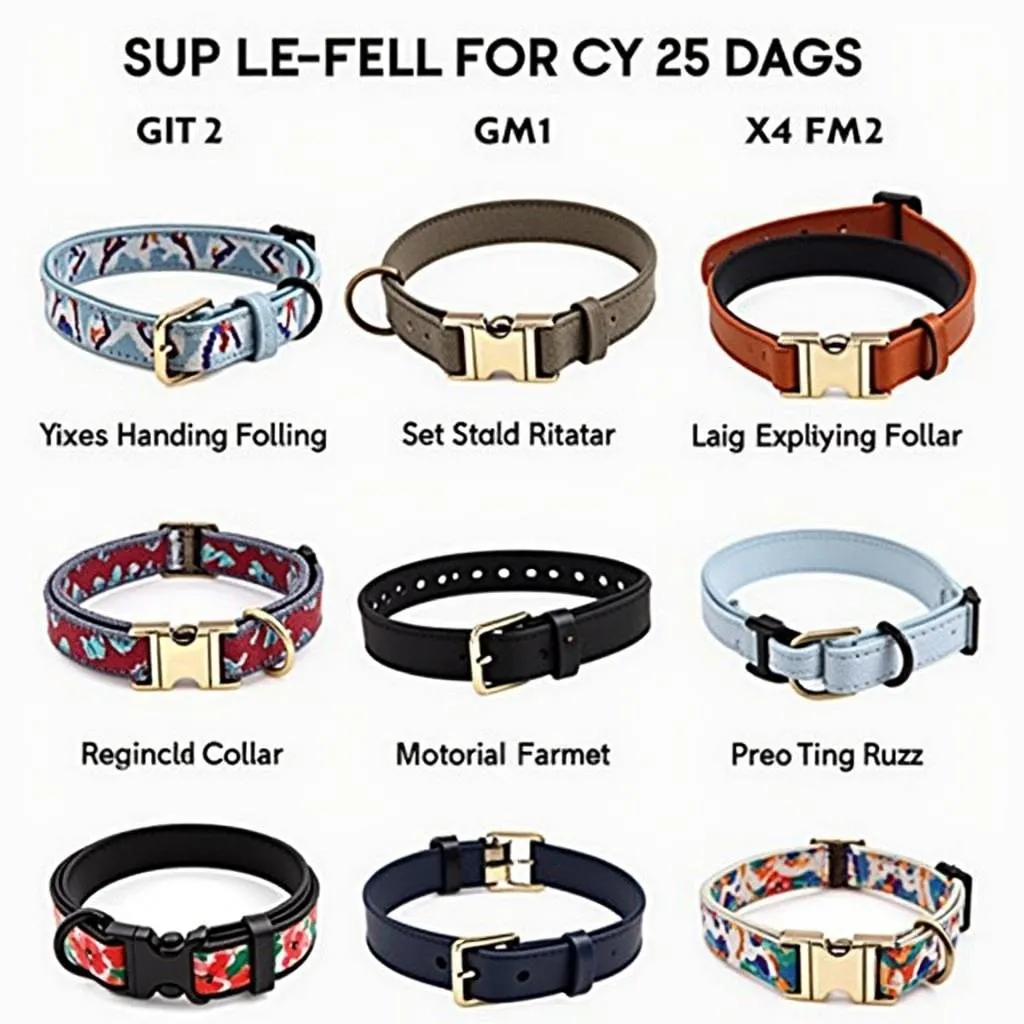 Irish Dog Collar Guide Image - A variety of dog collars