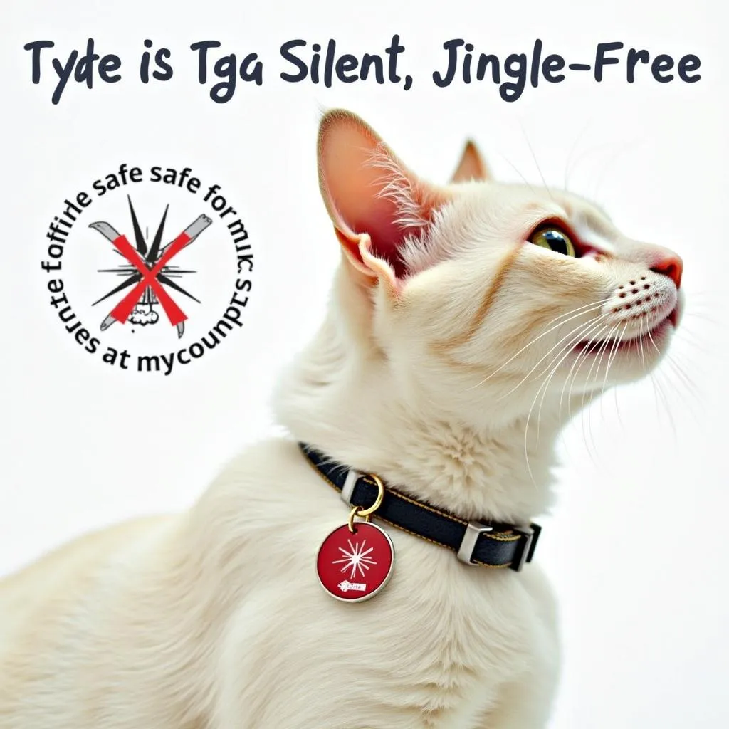 Jingle-Free Cat Tag, Silent Cat Collar Accessory for Pet Safety