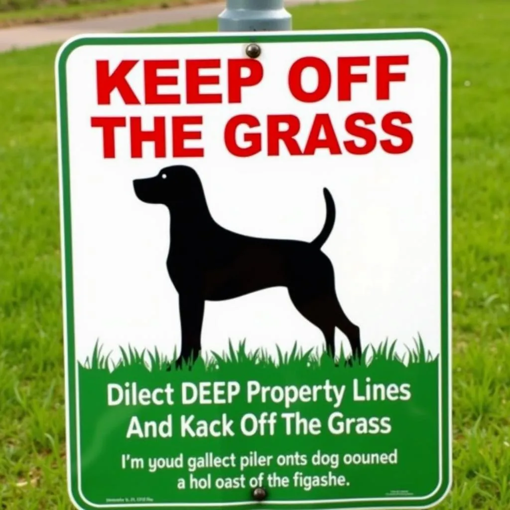 Dog Owner’s Responsibilities: Keep Off the Grass Sign