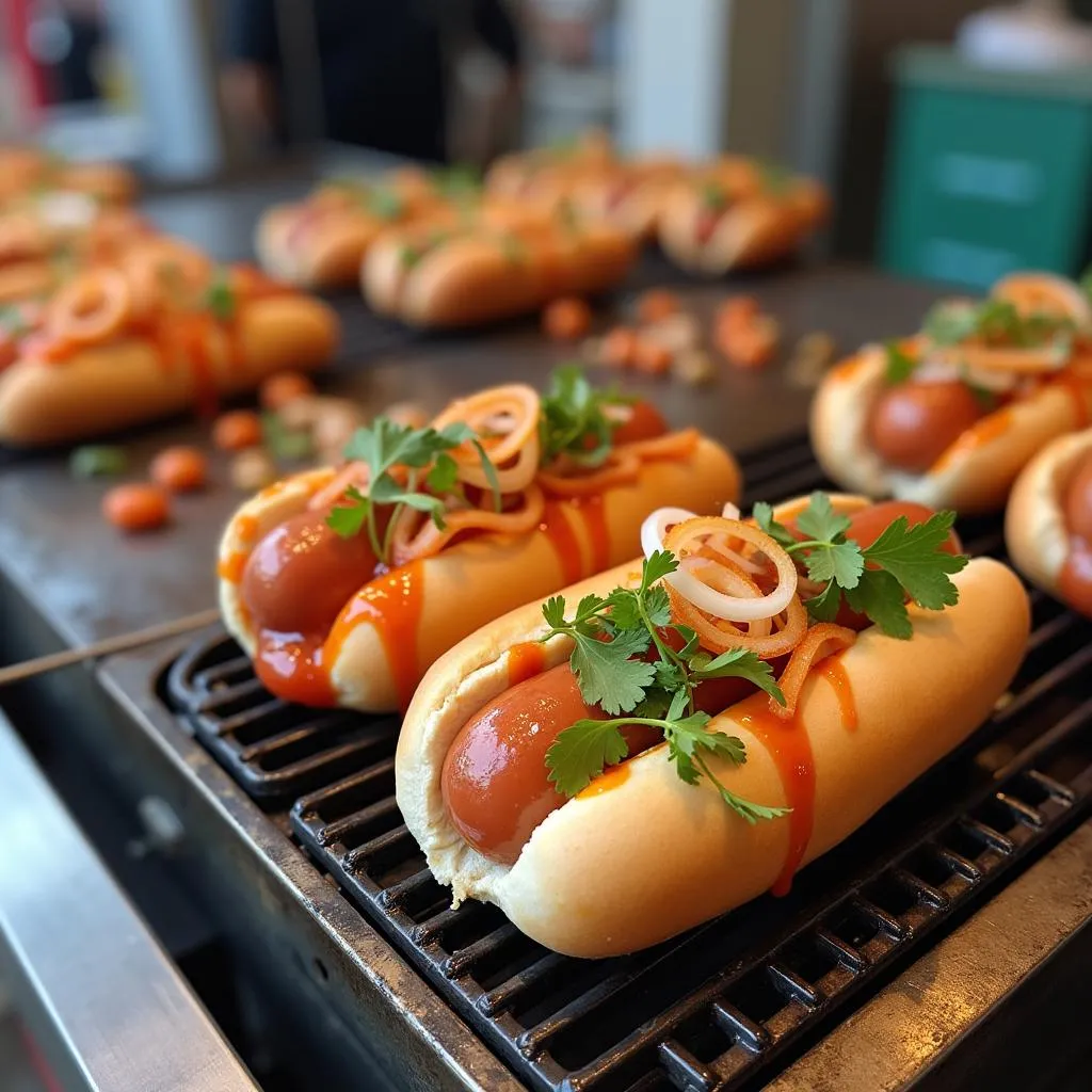 King Cotton Hot Dogs at a Street Food Stall in Vietnam