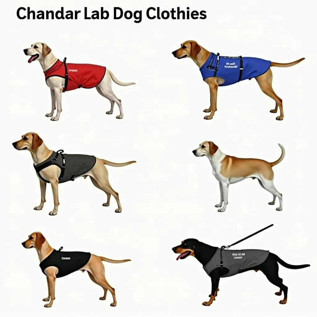 Lab dog clothes - variety of types