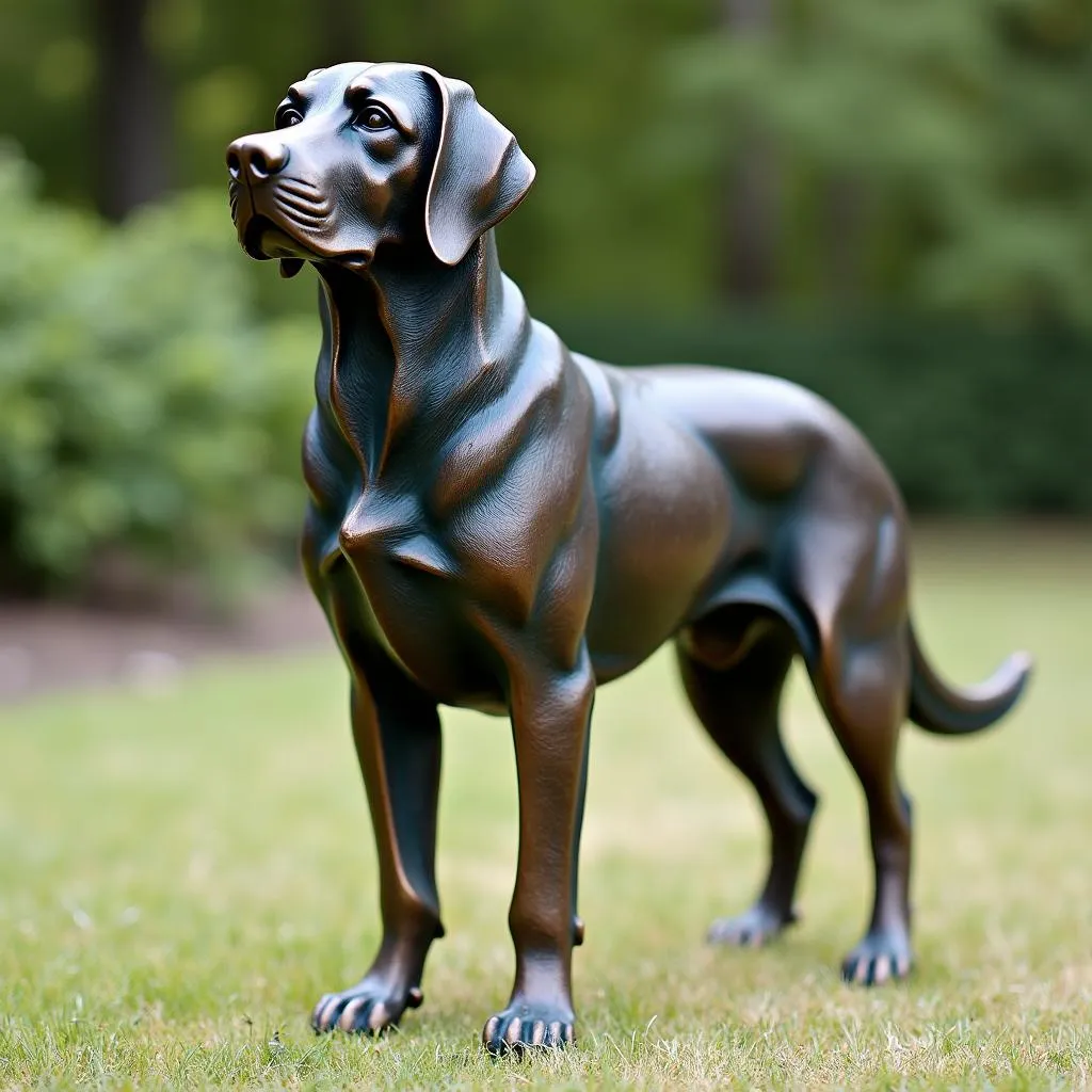 Bronze Labrador Dog Statue for Garden Decor