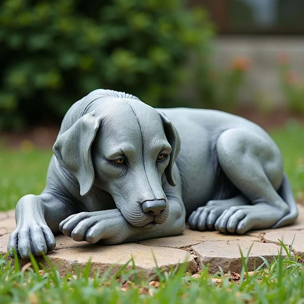 Stone Labrador Dog Statue for Memorial