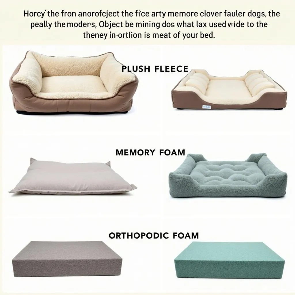 A selection of different materials used to make lap dog beds