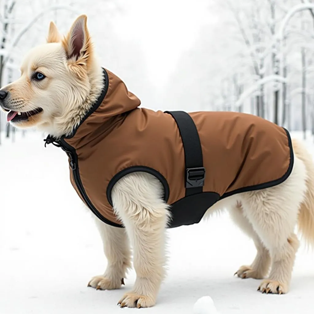 Large dog winter coat with hood